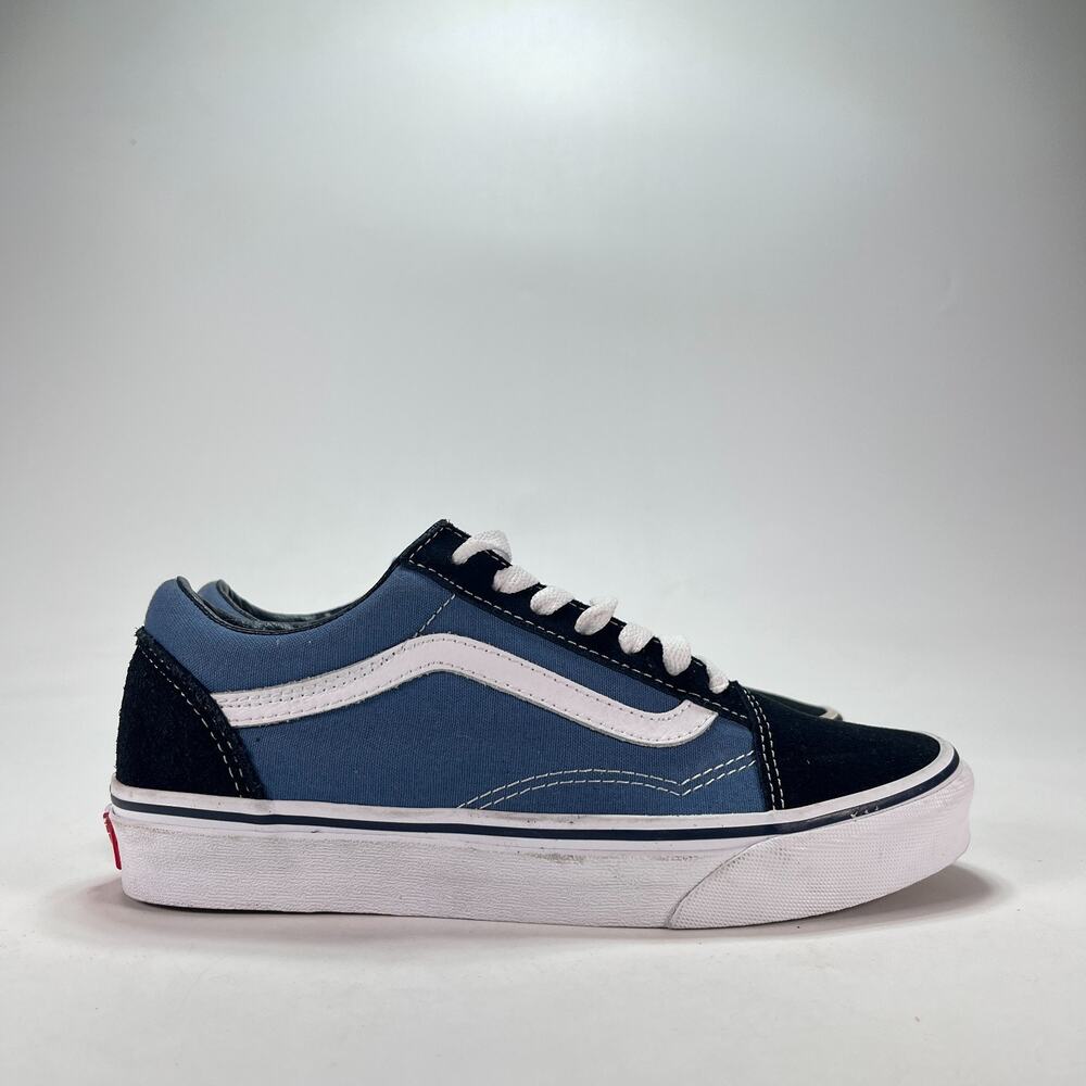 Vans Old Skool Navy Blue Black Skateboarding Shoes 721356 Women's Sz 7 Youth 5.5